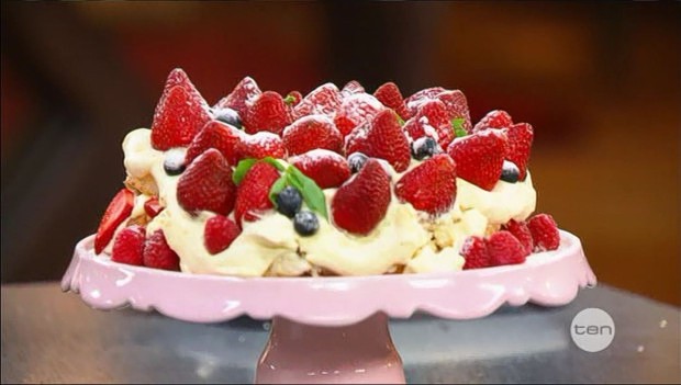 Filipo's Meringue Mascarpone Cake with Strawberries & Cream