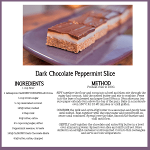 Dark Chocolate Peppermint Slice